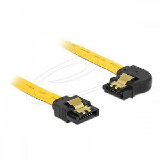Delock Kabel SATA, 6 Gb/s, přímý na pravoúhlý doleva, 30 cm, žlutý