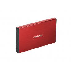 Externí box pro HDD 2,5" USB 3.0 Natec Rhino Go, červený, hliníkové tělo