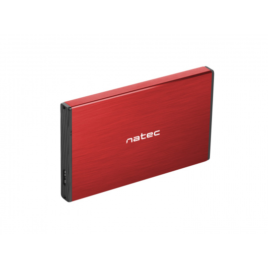 Externí box pro HDD 2,5" USB 3.0 Natec Rhino Go, červený, hliníkové tělo