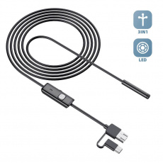 W-Star USB endoskopická kamera průměr 5,5mm kabel 5m a zrcátkem i pro mobil