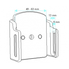 Brodit držák do auta nastavitelný bez nabijeni š. 49-63 mm, tl. 9-13 mm