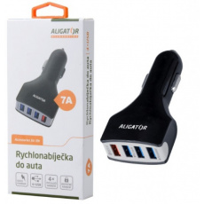 Aligator nab. do auta 4USB, Quick charger 7A černá Aligator nab. do auta 4USB, Quick charger 7A černá