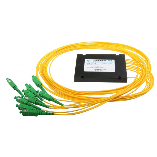 Splitter PLC optický -1x8, 1260-1650nm, ABS box, SC/APC, 1,5m