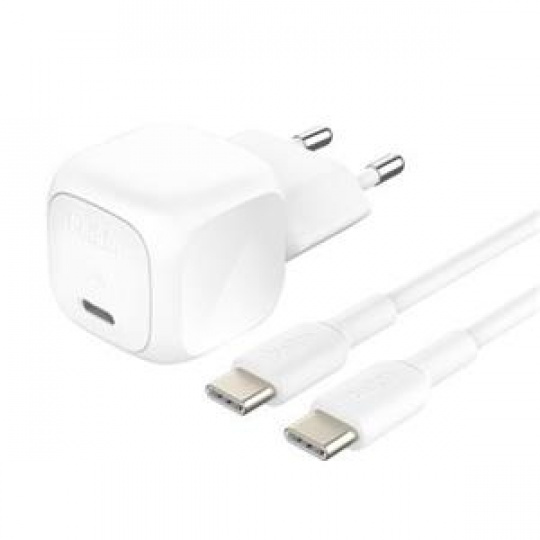 Belkin BOOST CHARGE™ 20W USB-C Power Delivery PPS nástěnná nabíječka + 1m USB-C na USB-C kabel, bílá