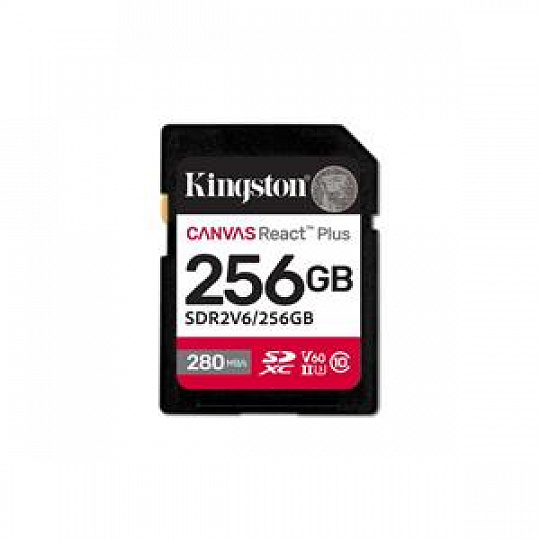 KINGSTON 256GB Canvas React Plus SDXC UHS-II 280R/100W U3 V60 for Full HD/4K