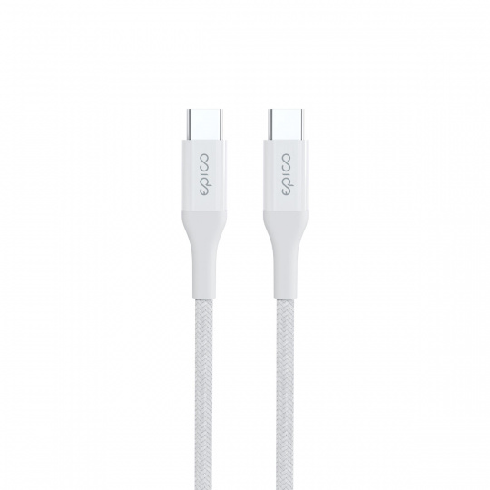 Epico Braided PD Cable 1,2m USB-C to USB-C - bílá