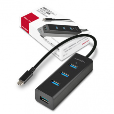 AXAGON HUE-S2C, 4x USB 3.0 CHARGING hub, micro USB nap. konektor, kabel USB-C 40cm