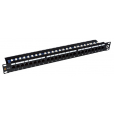 19" Patch panel Solarix 24 x RJ45 CAT5E UTP černý 19" Patch panel Solarix 24 x RJ45 CAT5E UTP černý