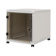 19" kontejnerový rack 12U,hl.80cm, nosn.200kg, př. i zad.dveře perforace, šedý