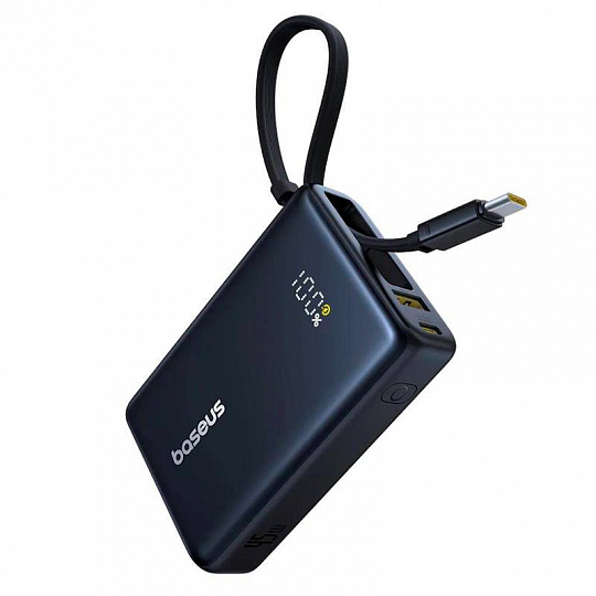 Baseus Powerbanka PicoGo 10000mAh 45W s digitálním displejem a kabelem USB-C černá Baseus Powerbanka PicoGo 10000mAh 45W s digitálním displejem a kabelem USB-C černá