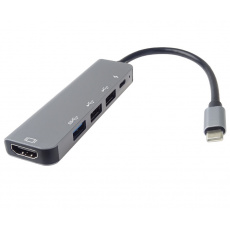 PremiumCord USB-C na HDMI + 2x USB3.2 + PD 100W+ RJ45 10/100/1000Mbps adaptér PremiumCord USB-C na HDMI + 2x USB3.2 + PD 100W+ RJ45 10/100/1000Mbps adaptér