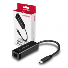 AXAGON ADE-SRC, USB-C 3.2 Gen 1 - Gigabit Ethernet síťová karta, auto instal, černá