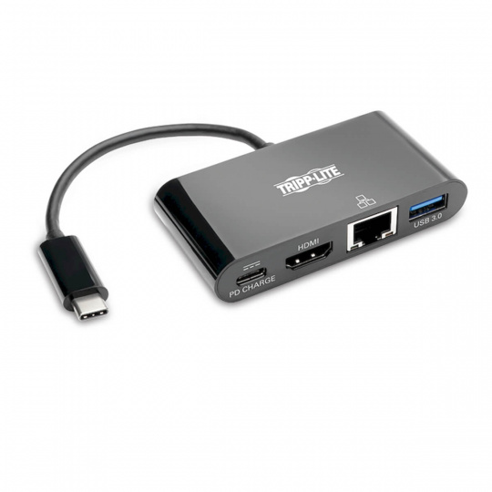 Mini dokovací stanice USB-C / HDMI, USB-A, GbE, 60W nabíjení, HDCP, černá