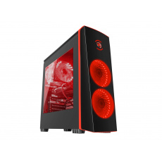Genesis Titan 700 Red počítačová skříň (USB 3.0), 3 ventilátory s červeným podsvícením Genesis Titan 700 Red počítačová skříň (USB 3.0), 3 ventilátory s červeným podsvícením