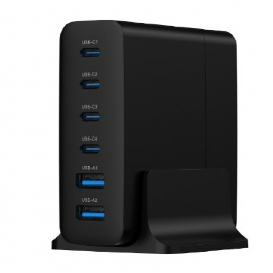 Gembird Universal charger 75W 2x USB-A, 4x USB-C