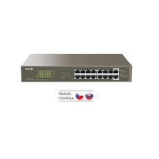 Tenda TEG1116P-16-150W PoE AT Gigabit switch 16x 1Gb/s s PoE 802.3af/at, PoE 135W,Rackmount, Fanless Tenda TEG1116P-16-150W PoE AT Gigabit switch 16x 1Gb/s s PoE 802.3af/at, PoE 135W,Rackmount, Fanless