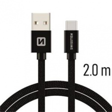 SWISSTEN DATA CABLE USB / USB-C TEXTILE 2,0M GREY