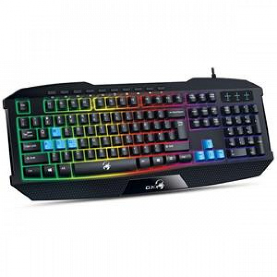 Genius GX GAMING Scorpion K215,Klávesnice, herní, drátová, CZ+SK layout, podsvícená, Copilot, USB, černá