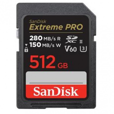 SanDisk SDXC karta 512GB Extreme PRO (R:280/W:150 MB/s, UHS-II, V60) SanDisk SDXC karta 512GB Extreme PRO (R:280/W:150 MB/s, UHS-II, V60)