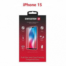 SWISSTEN SKLO FULL GLUE, COLOR FRAME, CASE FRIENDLY PRO APPLE IPHONE 15 ČERNÉ SWISSTEN SKLO FULL GLUE, COLOR FRAME, CASE FRIENDLY PRO APPLE IPHONE 15 ČERNÉ