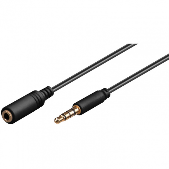 PremiumCord Jack 3.5mm 4 pinový  M/F 2m