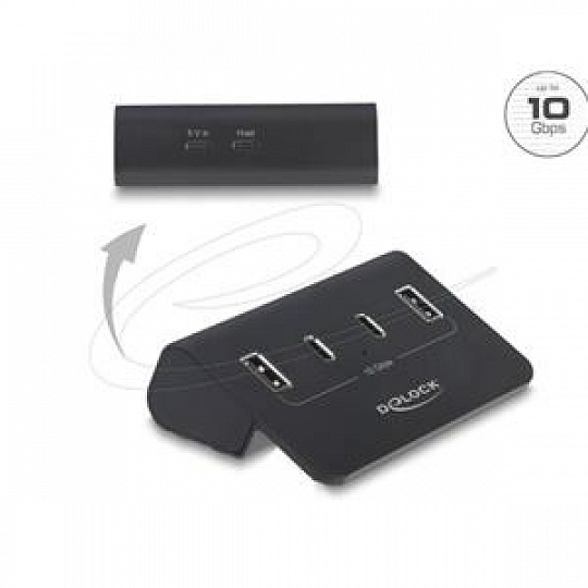 Delock USB 10 Gbps Hub se 2 porty USB Type-C a 2 porty USB Typ-A
