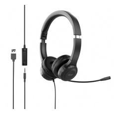 Acer Office Headset, 3,5 mm Jack / USB s ovládáním na kabelu; reproduktory: 30mm měniče; frekvenční rozsah 20Hz-20kHz Acer Office Headset, 3,5 mm Jack / USB s ovládáním na kabelu; reproduktory: 30mm měniče; frekvenční rozsah 20Hz-20kHz