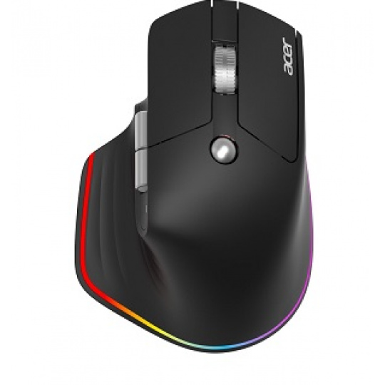 Acer Smart Fit Vertical Mouse - Black, Wireless RF 2.4GHz + BT (2x) + USB, vertikální (pro praváky), citlivost 8000 DPI