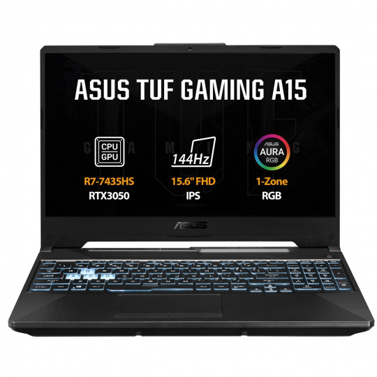 ASUS TUF Gaming A15/FA506NCR-HN108/R7-7435HS/15,6"/FHD/16GB/512GB SSD/RTX 3050/bez OS/Black/2R