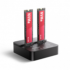 AXAGON ADSA-M2C22L, USB-C 20Gbps dokovací stanice pro 2× M.2 NVMe SSD s funkcí klonování AXAGON ADSA-M2C22L, USB-C 20Gbps dokovací stanice pro 2× M.2 NVMe SSD s funkcí klonování