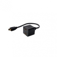 Digitus kabel HDMI Y-rozbočovač, HDMI TypeA - 2x HDMI Typ A, 0,2m, CU, AWG30, stíněný, M / F, UL, pozlacený, černý Digitus kabel HDMI Y-rozbočovač, HDMI TypeA - 2x HDMI Typ A, 0,2m, CU, AWG30, stíněný, M / F, UL, pozlacený, černý