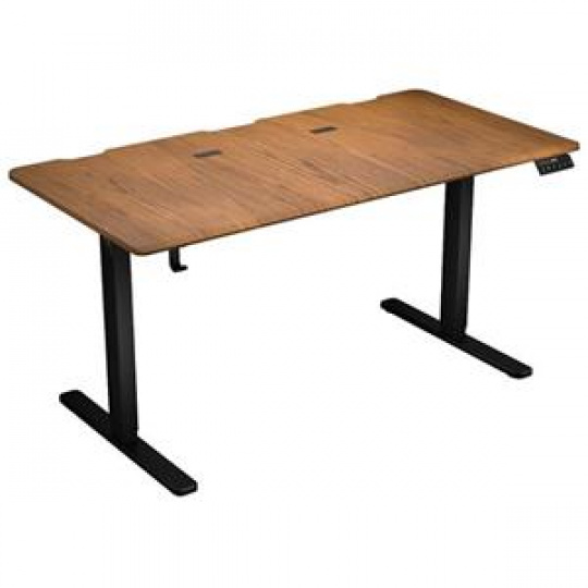 Endorfy Atlas L Electric Dark Wood,Herní stůl, motorizovaný, výškově stavitelný,cable management,150×76cm,nosnost 80kg,hnědo-černá