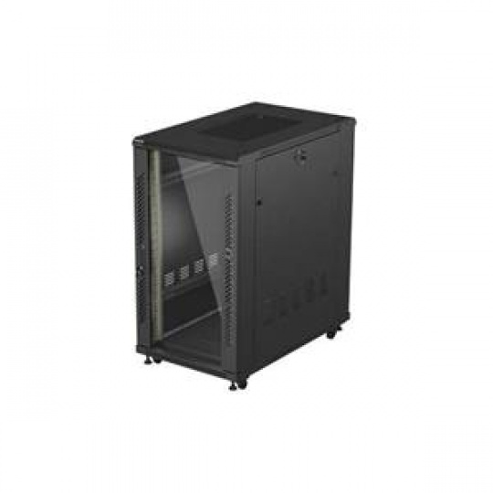 Lanberg RACK CABINET 19" FREE-STANDING 22U/600X1000 (FLAT PACK) WITH GLASS DOOR BLACK