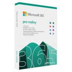 Microsoft 365 pro rodiny, 1 rok, CZ, krabicová verze