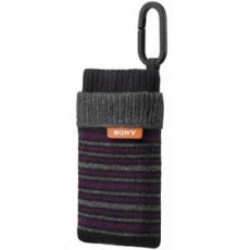 SONY LCS-CSZB - Stylové pouzdro (ponožka) - černá/fialová barva