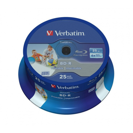 VERBATIM BD-R SL(25-Pack)Spindl/6x/25GB/Printable