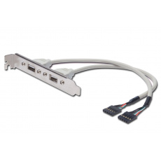 PremiumCord USB vývod z MB na záslepku, 2x USB-A