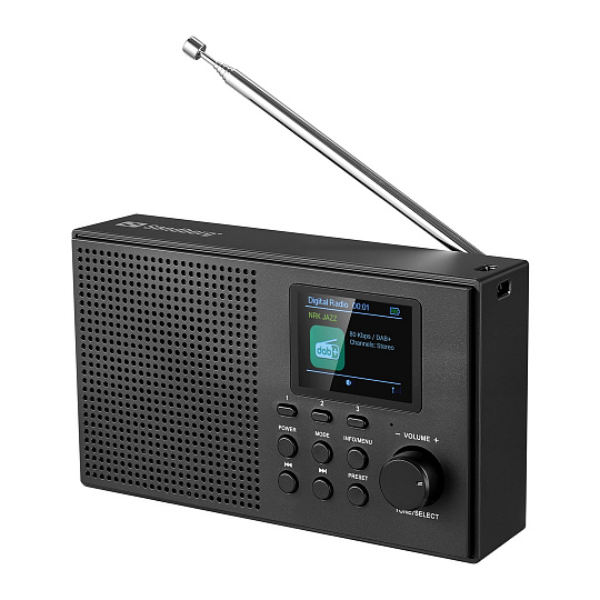 Sandberg Speaker Radio DAB+BT Recharge, přenosné DAB+/FM rádio s Bluetooth, černá Sandberg Speaker Radio DAB+BT Recharge, přenosné DAB+/FM rádio s Bluetooth, černá