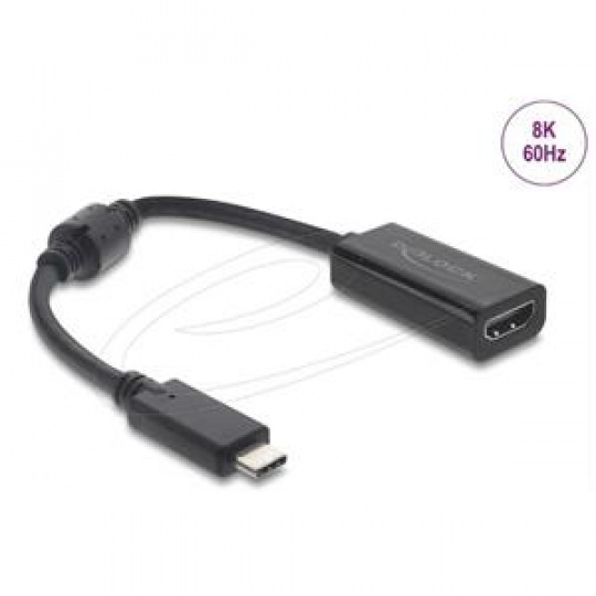 Delock Adaptér z rozhraní USB Type-C™ na HDMI (režim DP Alt) 8K 60 Hz s HDR a HDCP černá