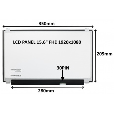 LCD PANEL 15,6" FHD 1920x1080 30PIN MATNÝ IPS / ÚCHYTY NAHOŘE A DOLE LCD PANEL 15,6" FHD 1920x1080 30PIN MATNÝ IPS / ÚCHYTY NAHOŘE A DOLE