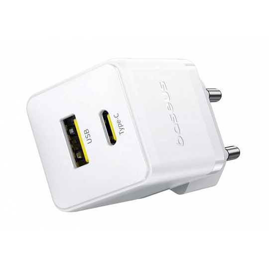 Baseus Rychlonabíječka do sítě Palm 30W 1xUSB-A 1xUSB-C PD QC 3.0 bílá
