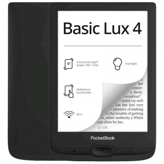 E-book POCKETBOOK 618 Basic Lux 4 Ink Black, černý