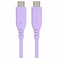 PremiumCord Silikonový kabel s konektory USB-C 60W 480Mbps fialový extra měkký 1,5m