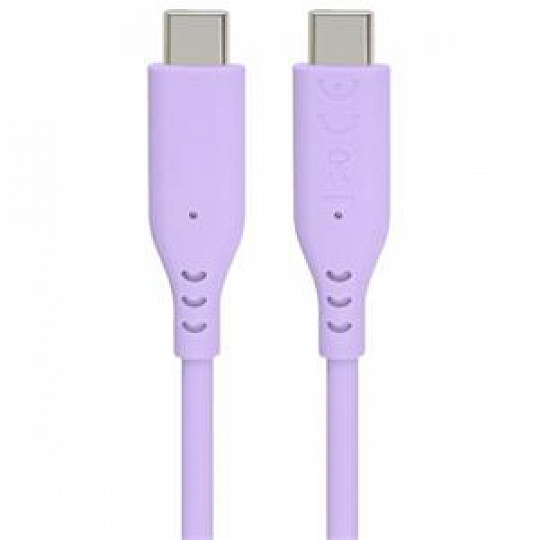 PremiumCord Silikonový kabel s konektory USB-C 60W 480Mbps fialový extra měkký 1,5m PremiumCord Silikonový kabel s konektory USB-C 60W 480Mbps fialový extra měkký 1,5m