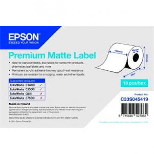 EPSON Premium Matte Label - Continuous Roll: 102mm x 35m