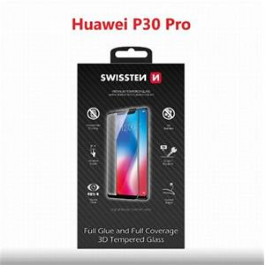 SWISSTEN OCHRANNÉ SKLO ULTRA DURABLE 3D HUAWEI P30 PRO ČERNÉ