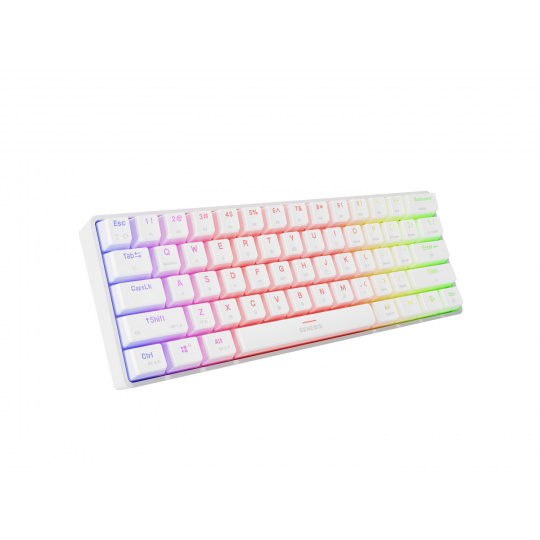 Genesis herní klávesnice THOR 660 G2/Gateron Brown/USB+BT/US layout/Bílá