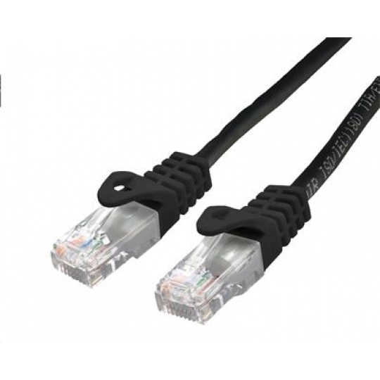 Kabel C-TECH patchcord Cat6, UTP, černý, 0,25m