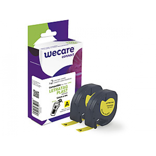 WECARE ARMOR páska kompatibilní s DYMO S0721620,Black/Yellow,2*12mm*4m