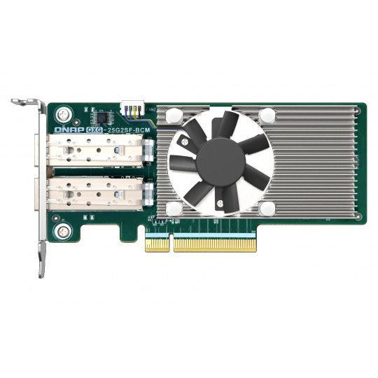 QNAP QXG-25G2SF-BCM Dual port per 25GbE Network adapter; 2 x SFP28; Broadcom 57504 controller QNAP QXG-25G2SF-BCM Dual port per 25GbE Network adapter; 2 x SFP28; Broadcom 57504 controller